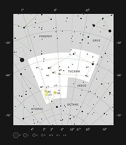 The star cluster and nebula NGC 371 in the constellation of Tucana