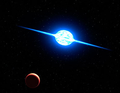 Impresión artística de la estrella que rota con más velocidad