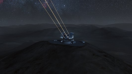 The E-ELT laser guide stars at work (artist’s impression)
