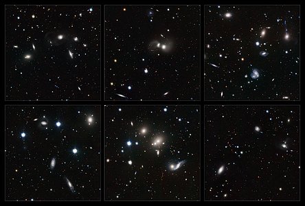 Destacados de la imagen del cúmulo de galaxias de Hércules tomada por el VST