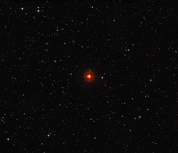 Wide-field view of the sky around the red giant star R Sculptoris