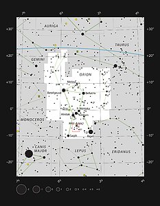 The constellation of Orion showing the region shown in a new APEX image