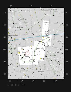 The stellar nursery NGC 6334 in the constellation of Scorpius