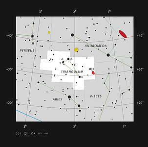 Messier 33 in the northern constellation of Triangulum