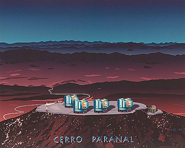 Artist's Impression of the VLT Observatory at Paranal