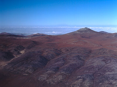Aerial view of Paranal and Atacama desert