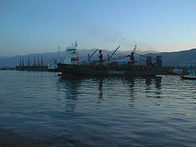 Arriving in Antofagasta Harbour