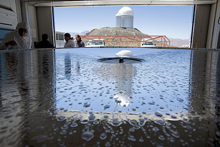 NTT mirror being washed