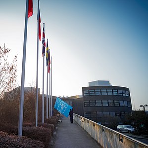 Flags at ESO Headquarters