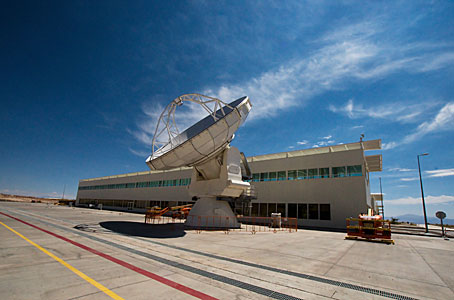 An antenna at the ALMA Operations Support Facility (OSF)