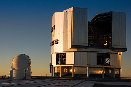 VLT Unit and Auxiliary Telescope at Paranal