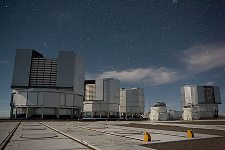 VLT Unit Telescopes Under a Starry Sky