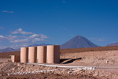 View of Licancabur volcano from the ALMA Operations Support Facility