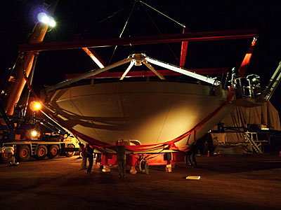 Assembly of First European ALMA Antenna