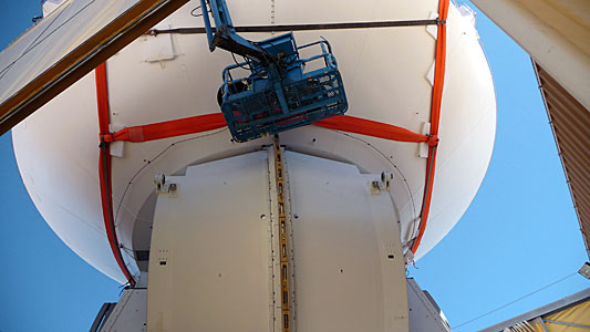 Assembly of First European ALMA Antenna