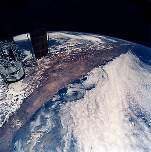 The Hubble Space Telescope Flies Over South America