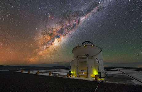 Auxiliary Telescope Under the Milky Way in UHD