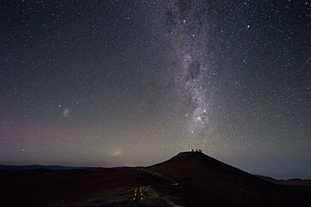 Milky Way Points Down to Cerro Paranal