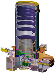 A cutaway drawing of the VISTA camera
