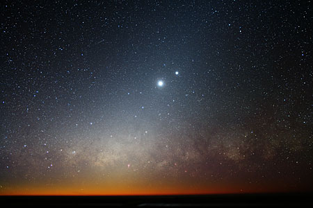 Moon, Venus and the Milky Way