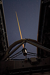 Laser Beam Creating an “Artificial” Star