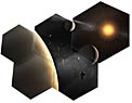 Artwork showing some hexagonal mirror pieces of E-ELT
