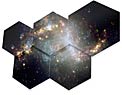 Artwork showing some hexagonal mirror pieces of E-ELT