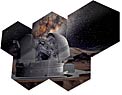 Artwork showing some hexagonal mirror pieces of E-ELT
