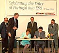 Signing the Agreement about the entry of Portugal into ESO