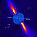 Beta Pictoris as Seen in Infrared Light - Annotated