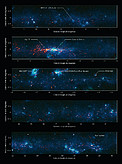 View of the Galactic Plane from the ATLASGAL survey (annotated and in five sections)