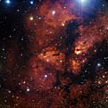 Nebula around star cluster RCW 38