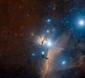 The region of Orion’s Belt and the Flame Nebula