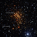 Wide Field Imager image of Westerlund 1 (annotated)