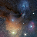 The Rho Ophiuchi star formation region, where hydrogen peroxide has been detected in space (annotated)