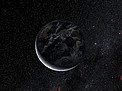 Path of the shadow of the dwarf planet Eris during the occultation of November 2010 (artist's impression)