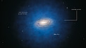 Artist’s impression of the expected dark matter distribution around the Milky Way (annotated)