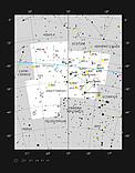 Stjernehopen NGC 6520 og den mørke skyen Barnard 86 i stjernebildet Skytten