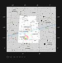 The star cluster Messier 67 in the constellation of Cancer