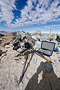 Set up for a night of shooting in the desert