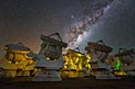 Ultra HD Expedition day 8: the Milky Way Galaxy illuminating the antennas at ALMA