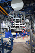 The VISTA telescope in its enclosure