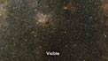 Infrared-visual crossfade, centre of the Milky Way (Annotated)
