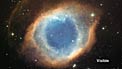 Vergleich des Helixnebels im Infraroten und im sichtbaren Licht