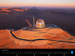 January — The sunset shines on the ELT