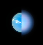 Imágenes de Neptuno obtenidas por el VLT con MUSE con el modo de óptica adaptativa de campo estrecho