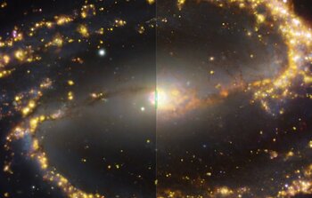 Comparación de diversas vistas de la galaxia NGC 1300