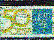 Logotipo de aniversário do ESO ricocheteado na Lua