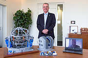 The LEGO® VLT model is presented to ESO’s Director General