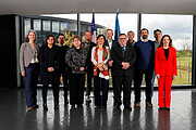 Group photo of the visit of Minister Etcheverry to ESO Headquarters